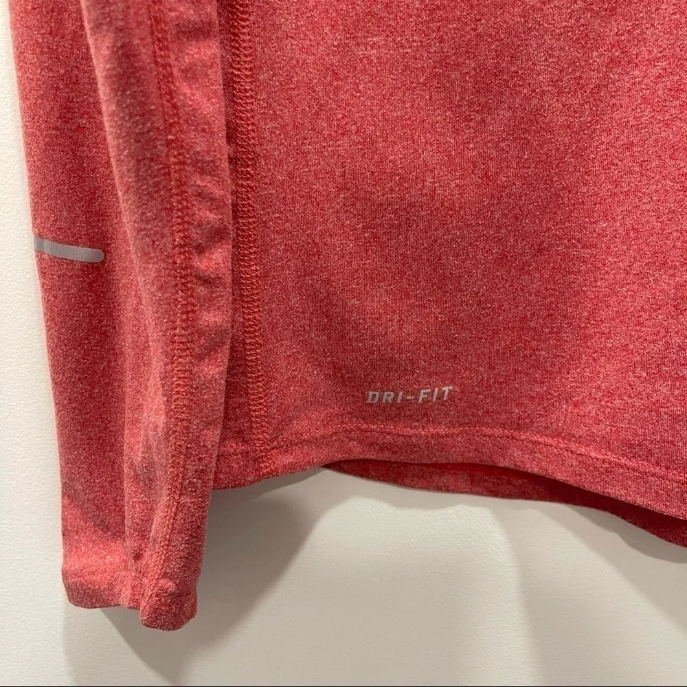 Nike Dri-Fit Long Sleeve Orange Half-Zip Mock Neck Pullover Medium